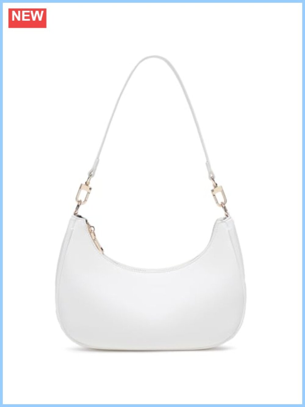 PU Leather Hobo Shoulder Bag Zip Lightweight Underarm Purse for Work Dating